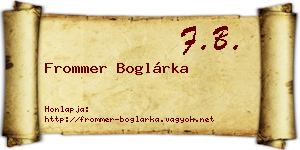 Frommer Boglárka névjegykártya